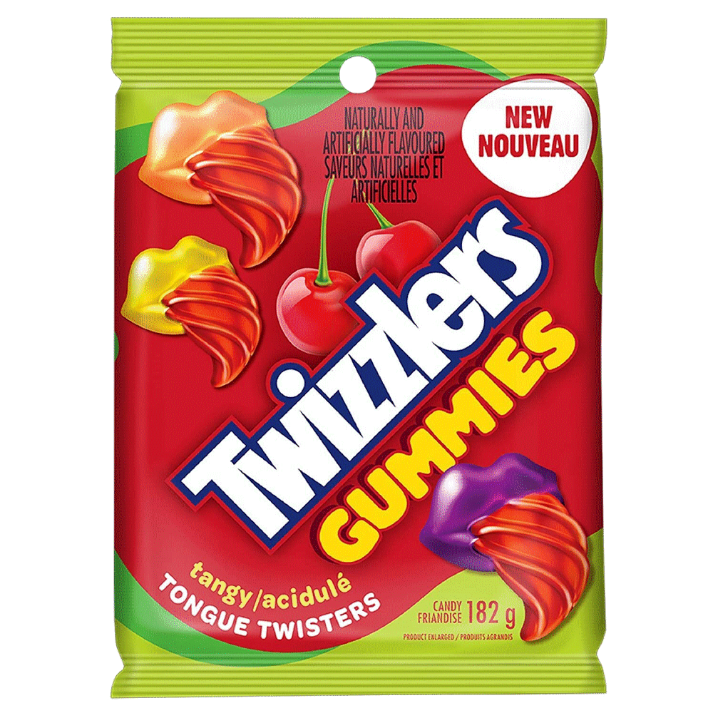 Twizzlers Tangy Gummies Tongue Twisters, 182g