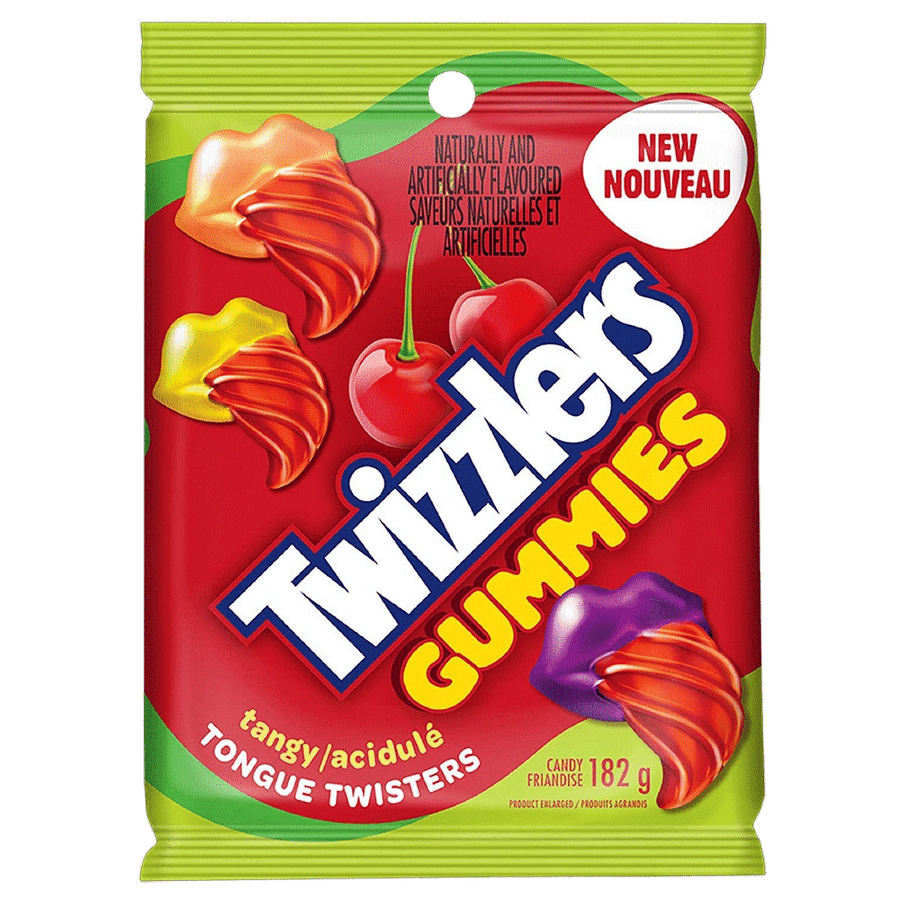 Twizzlers Tangy Gummies Tongue Twisters, 182g